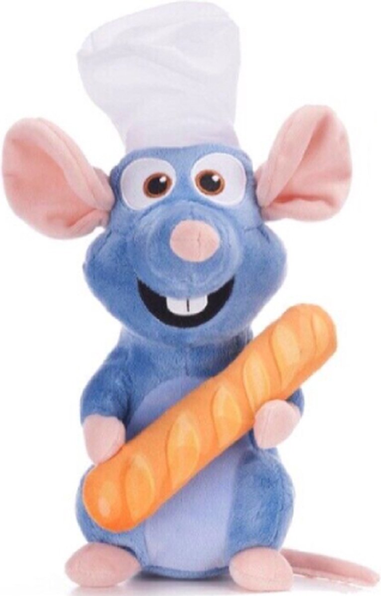 Ratatouille Remy met Stokbrood Disney Pluche Knuffel 32 cm {Disney Pixar Plush Toy | Speelgoed Knuffeldier voor kinderen jongens meisjes | Rat Muis Hamster}